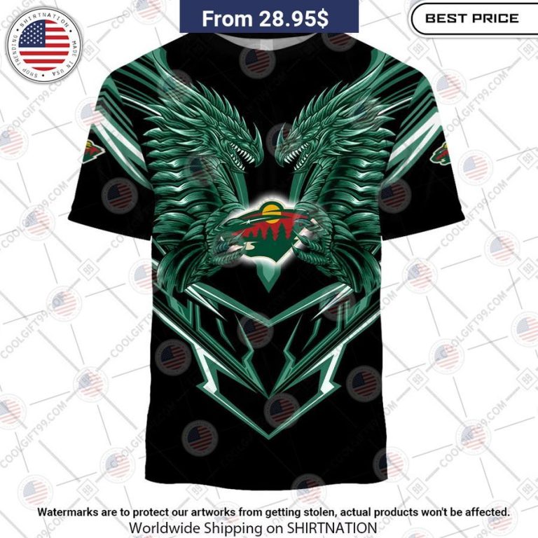 Minnesota Wild Dragon Custom Shirt Natural and awesome