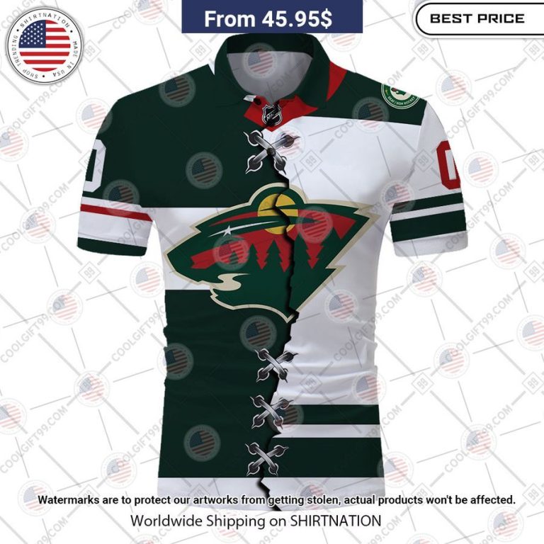 Minnesota Wild Mix Jersey Style Custom Polo She has grown up know