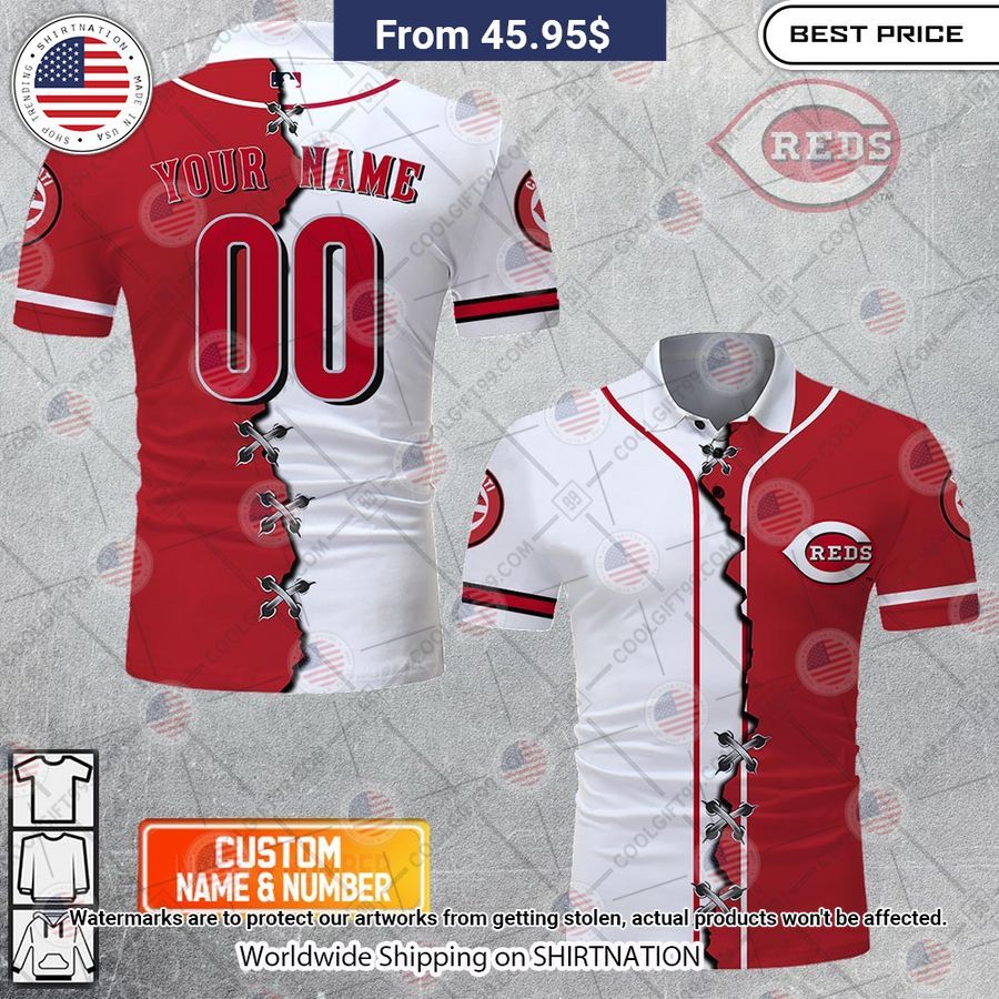 MLB Cincinnati Reds Mix jersey Style Custom Polo Hey! You look amazing dear