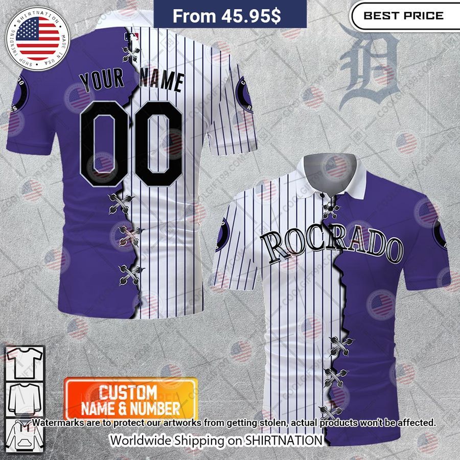MLB Colorado Rockies Mix jersey Style Custom Polo Rocking picture