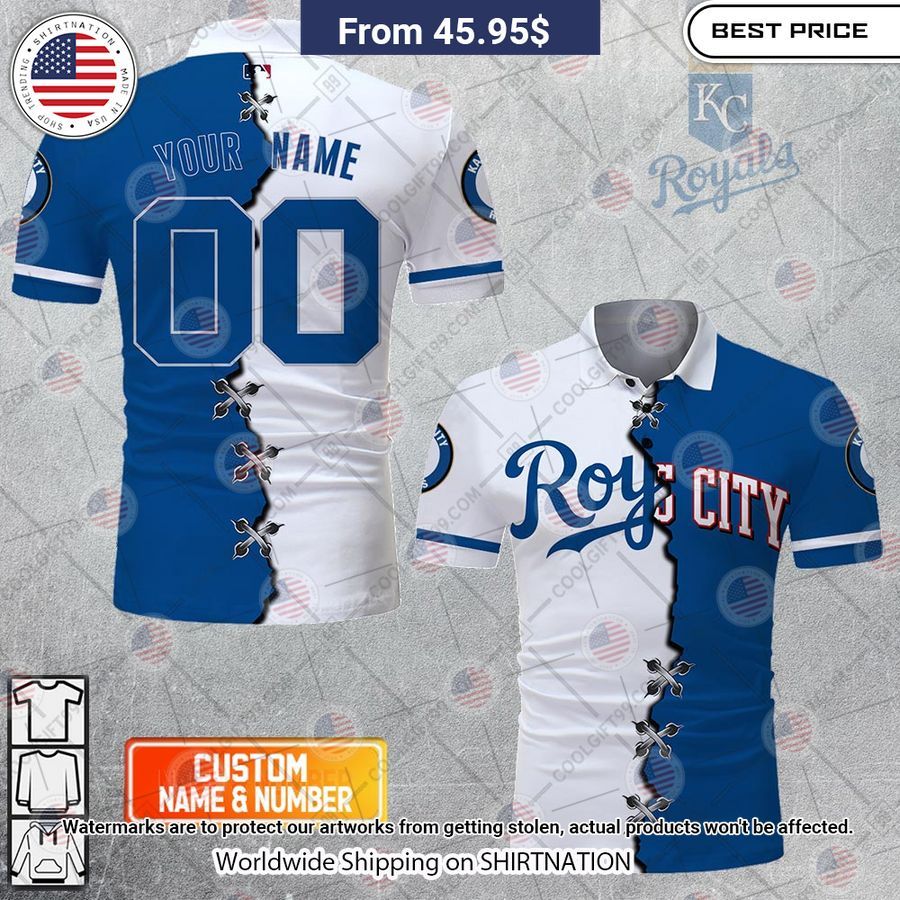 MLB Kansas City Royals Mix jersey Style Custom Polo Lovely smile