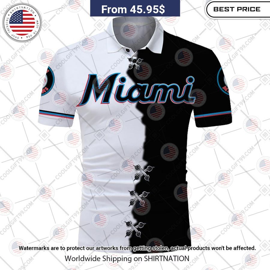 MLB Miami Marlins Mix jersey Style Custom Polo Unique and sober