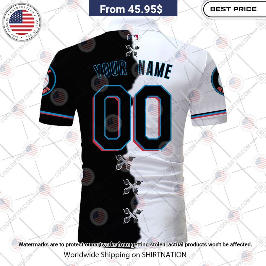 MLB Miami Marlins Mix jersey Style Custom Polo You look beautiful forever