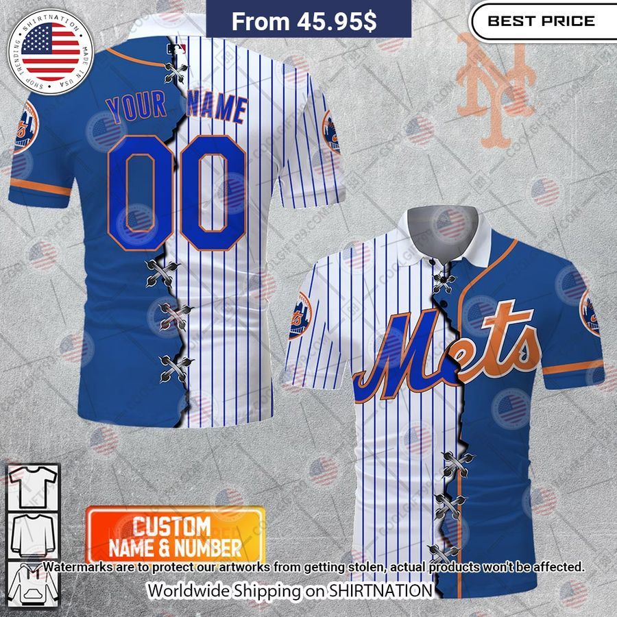 MLB New York Mets Mix jersey Style Custom Polo