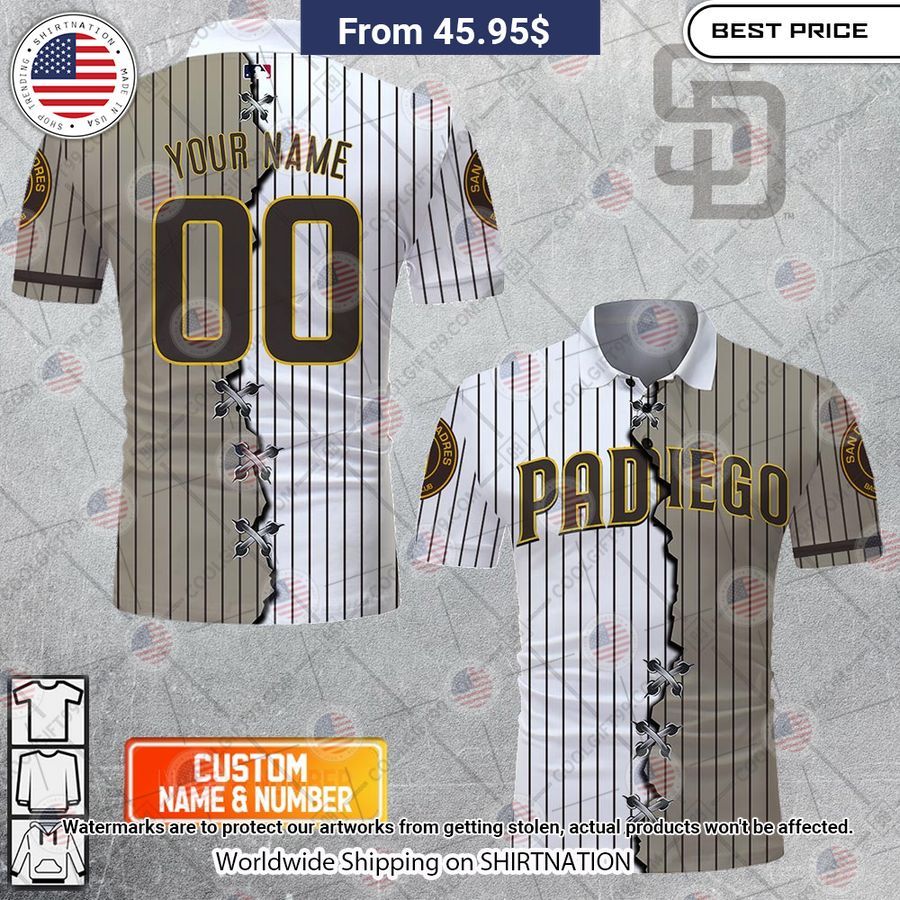 MLB San Diego Padres Mix jersey Style Custom Polo I like your hairstyle