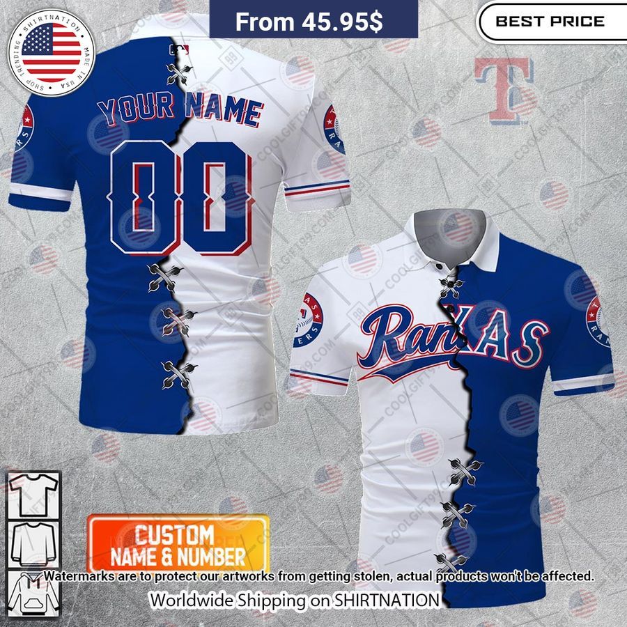 MLB Texas Rangers Mix jersey Style Custom Polo