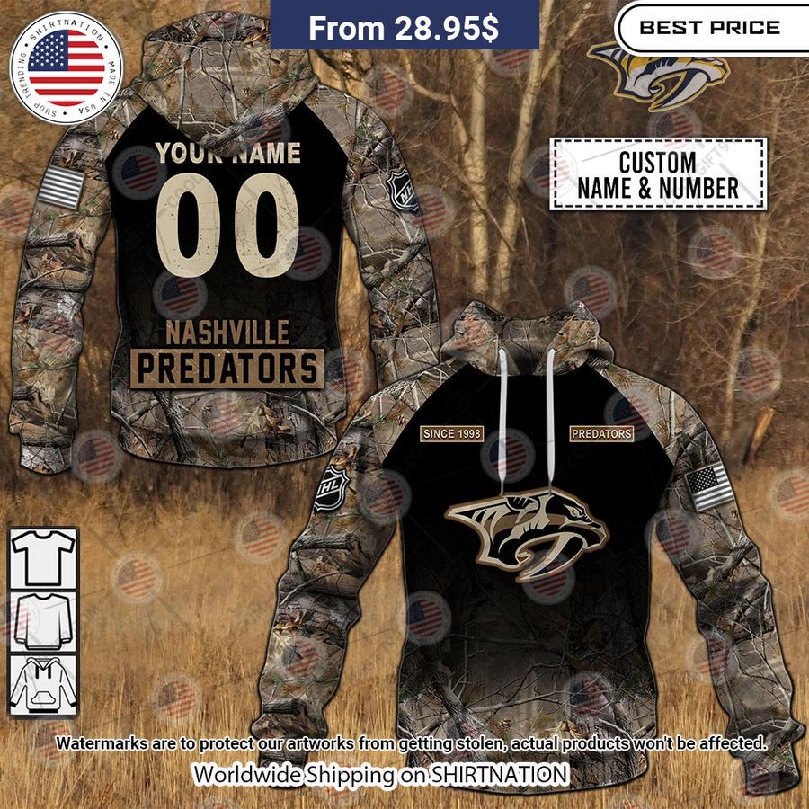 Nashville Predators Hunting Camouflage Custom Hoodie