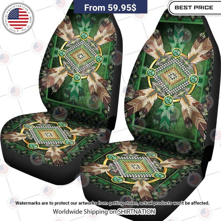 Native American Green Seat Cover Wow, cute pie
