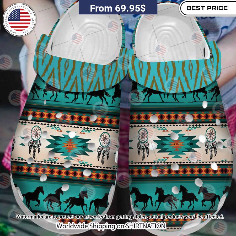 Native American Horses Crocs Clog Shoes Stand easy bro