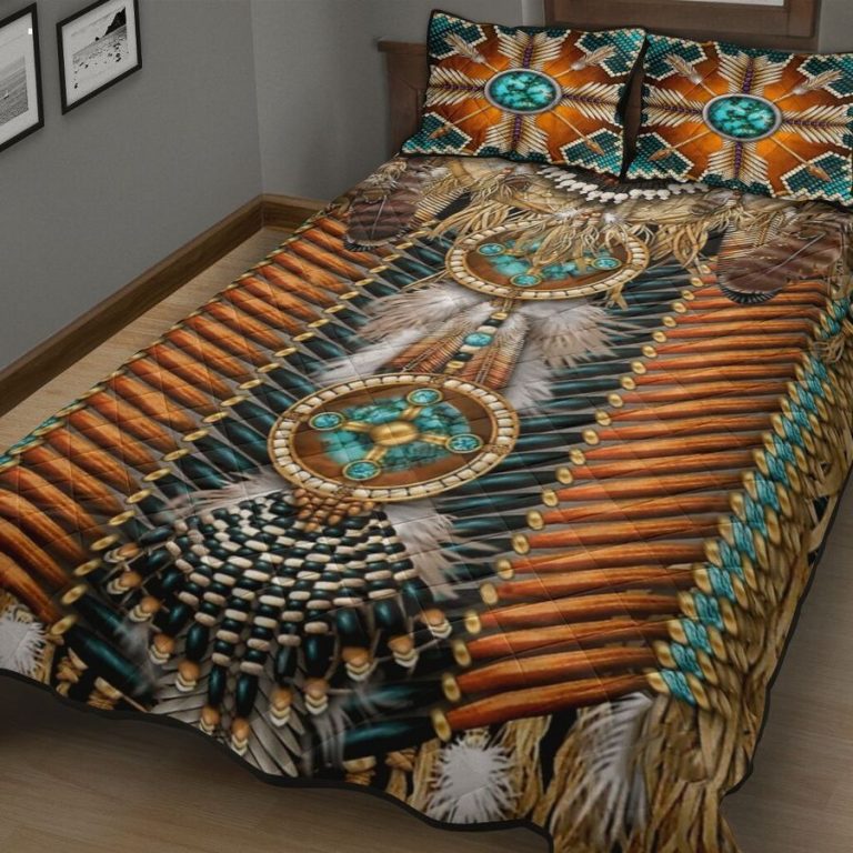 native american warrior chestplate bedding set 2