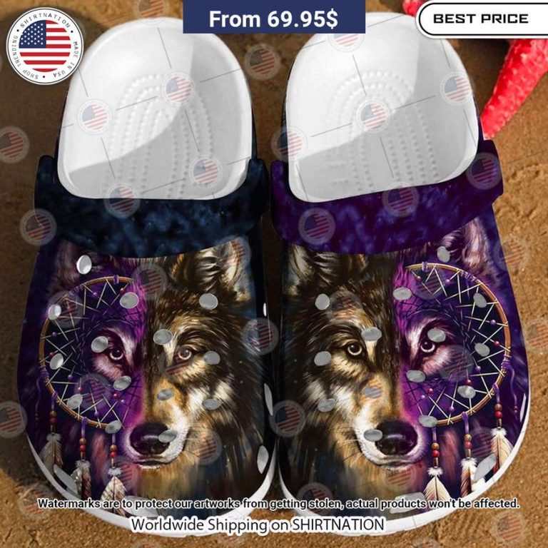 Native Wolf Crocs Clog Shoes Good click