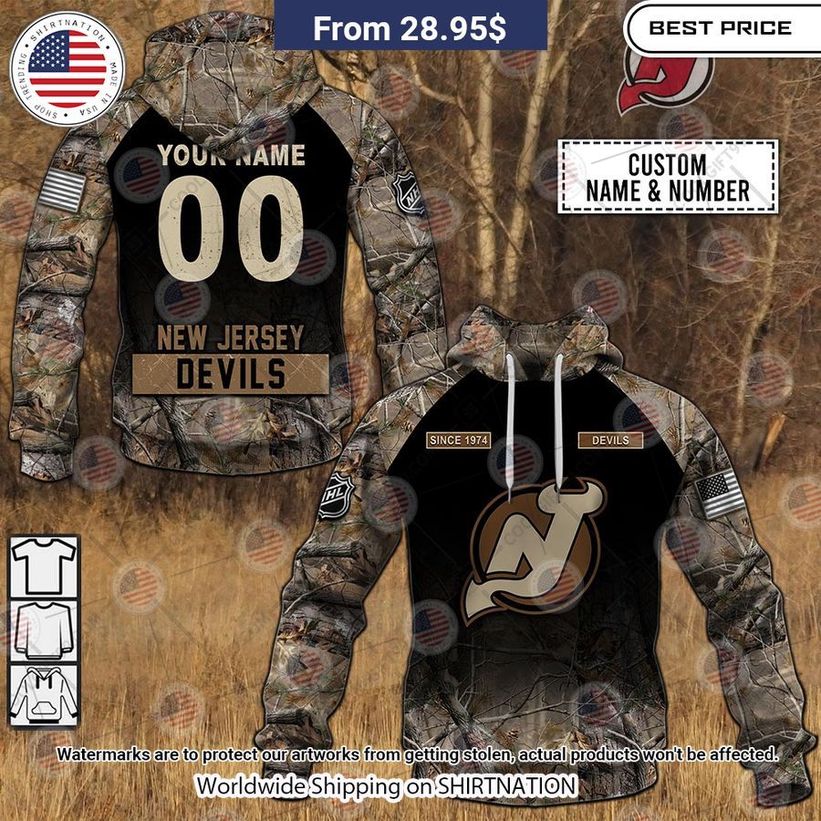 New Jersey Devils Hunting Camouflage Custom Hoodie