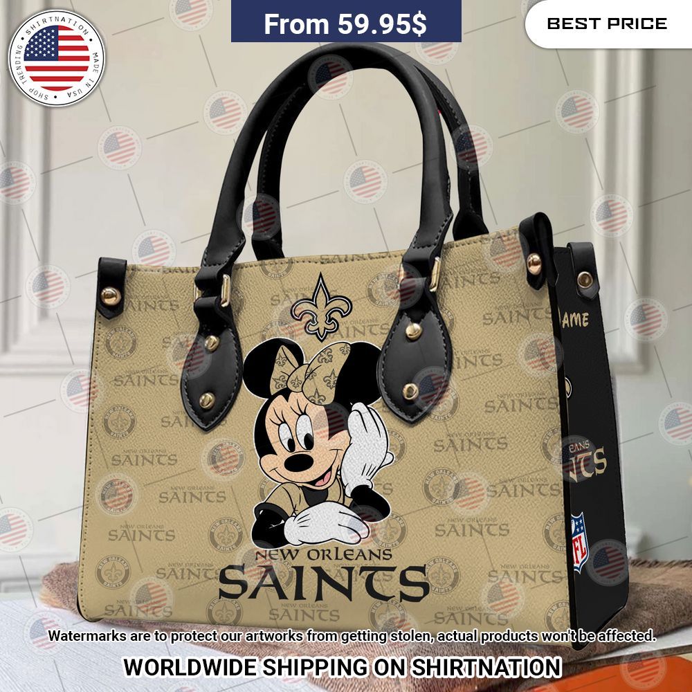 New Orleans Saints Minnie Mouse Leather Handbag Wow, cute pie