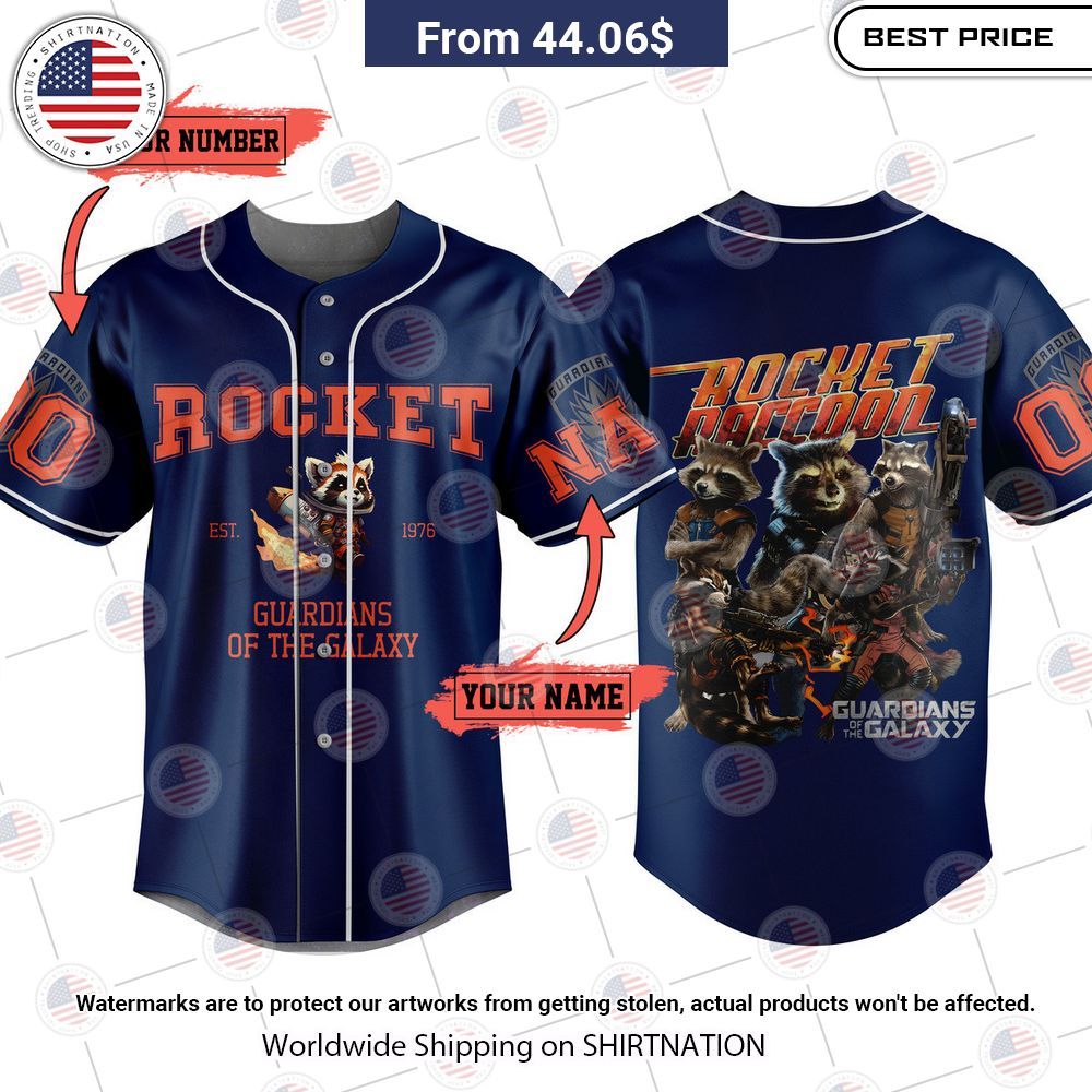 NEW Rocket Raccoon Baseball Jerseys