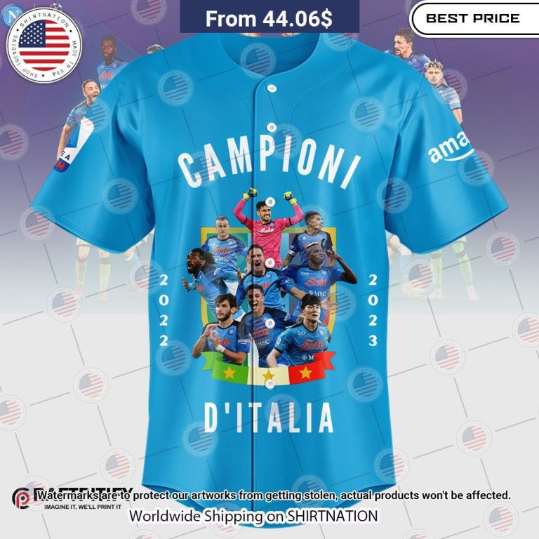 NEW SSC Napoli Campione D'italia 2023 Baseball Jerseys Trending picture dear