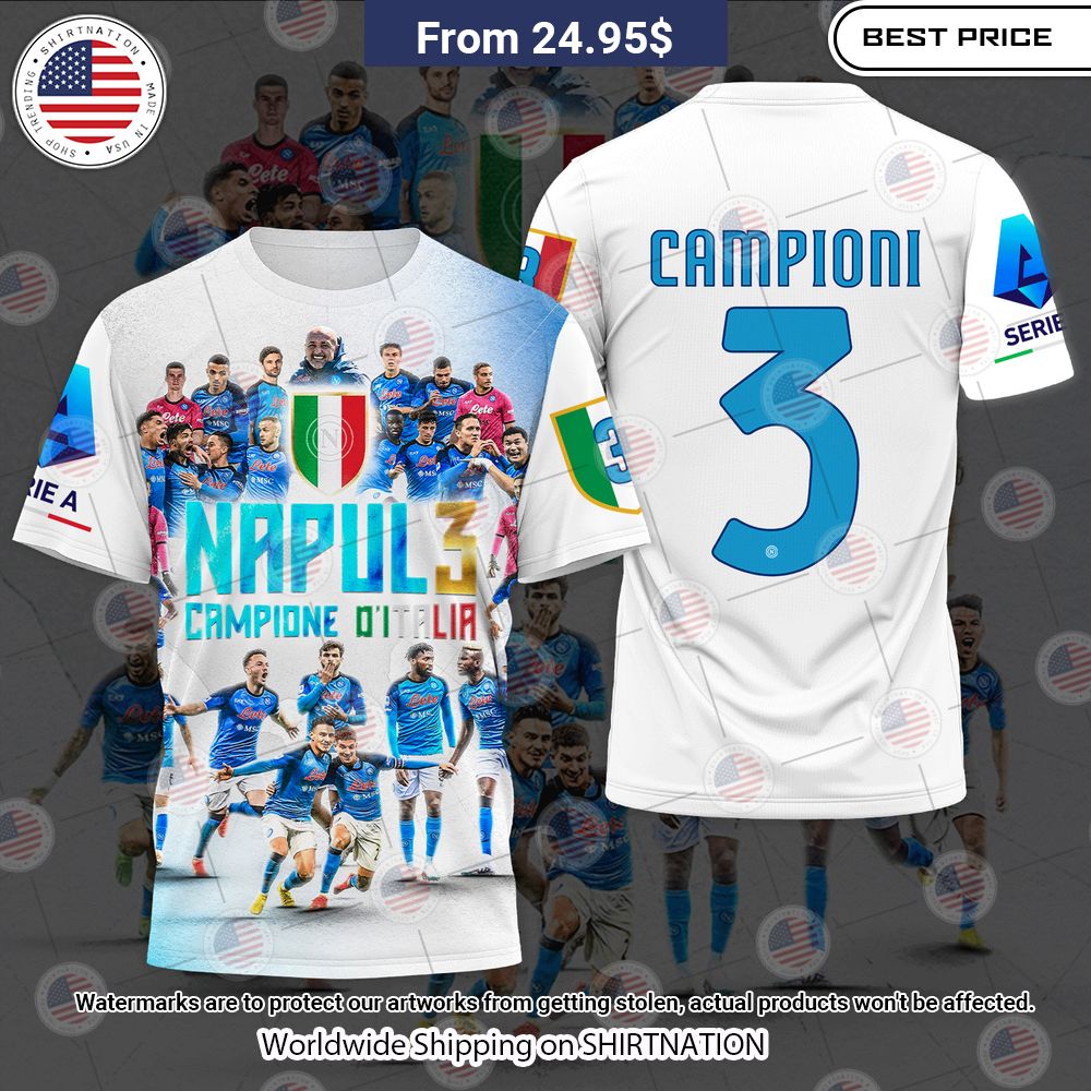 NEW SSC Napoli Campione D'italia 3D Shirt