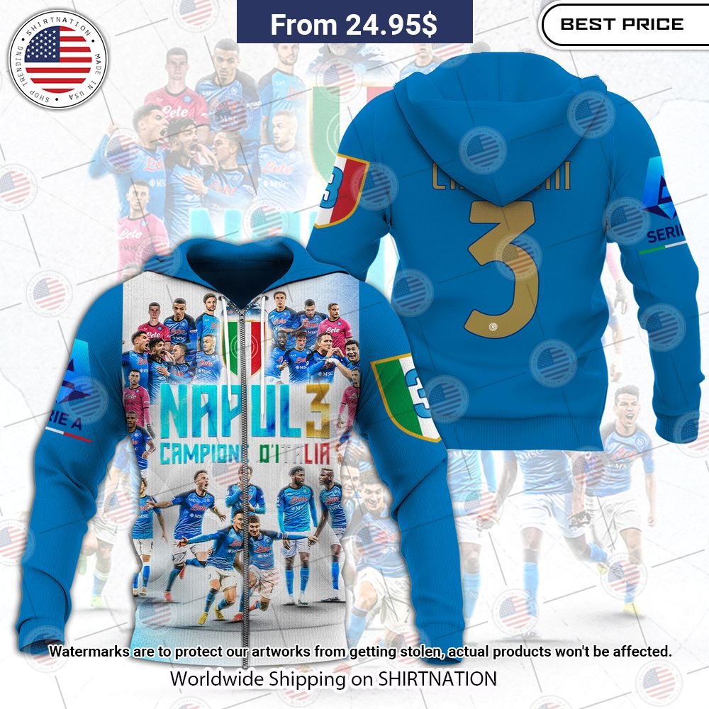 NEW SSC Napoli Campione D'italia 3D Shirt Royal Pic of yours