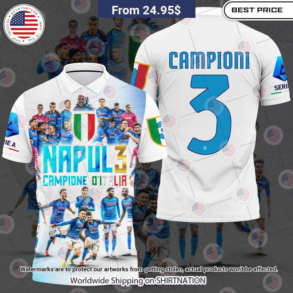 NEW SSC Napoli Campione D'italia 3D Shirt Ah! It is marvellous