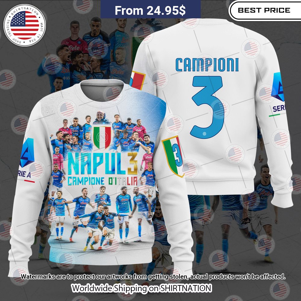 NEW SSC Napoli Campione D'italia 3D Shirt You look handsome bro