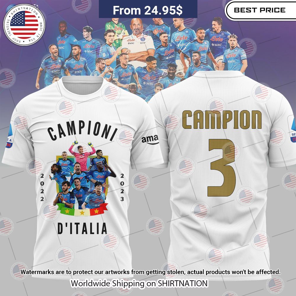NEW SSC Napoli Campione D'italia T-Shirts