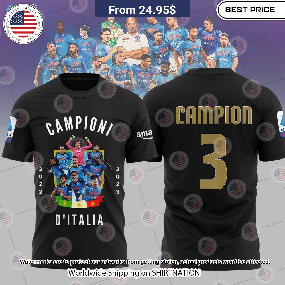 NEW SSC Napoli Campione D'italia T Shirts Coolosm