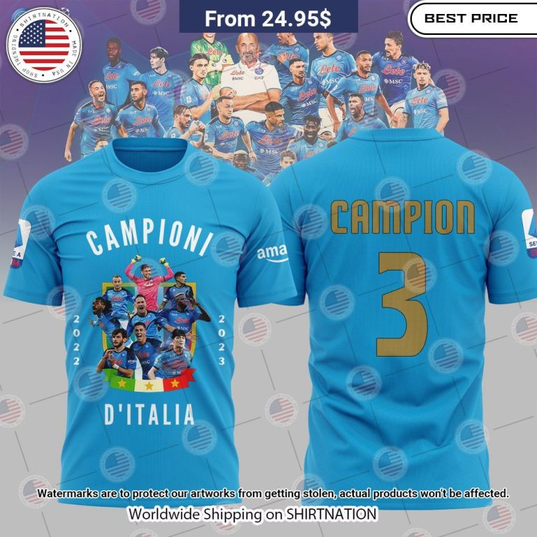 NEW SSC Napoli Campione D'italia T Shirts Nice photo dude