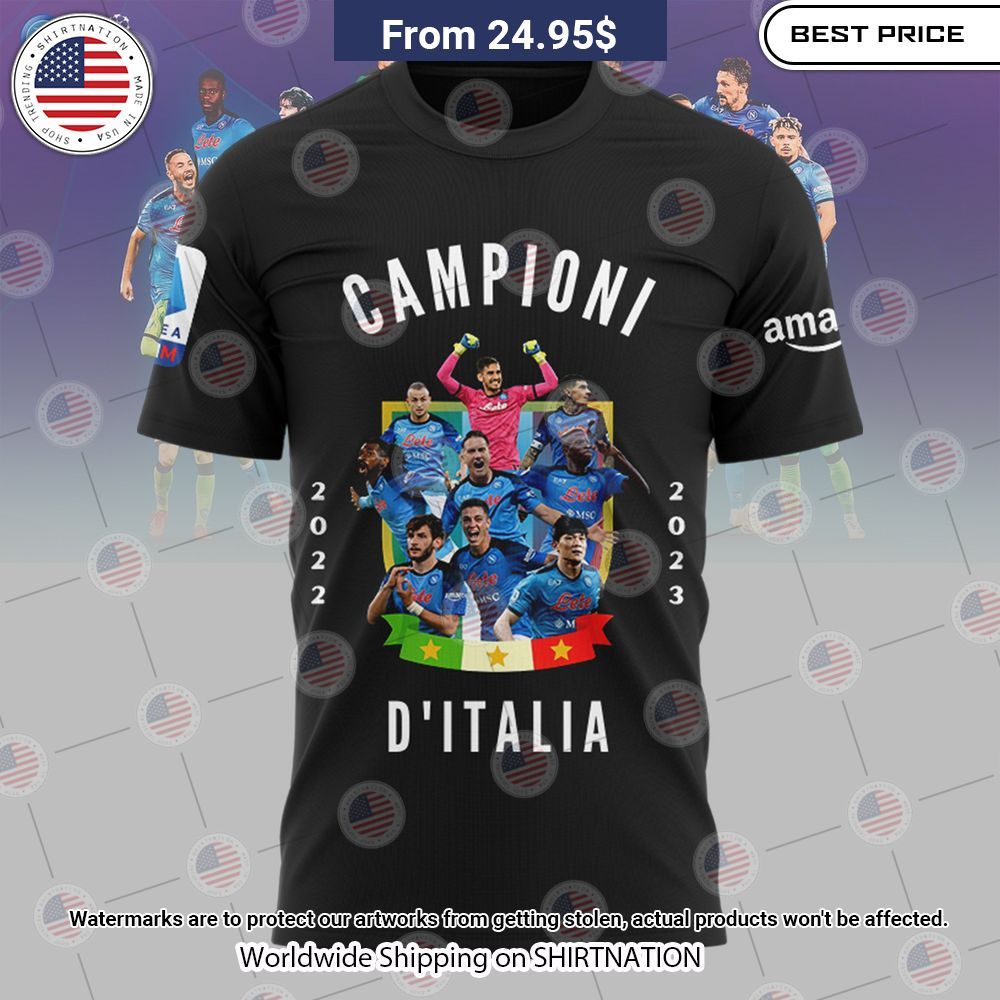 NEW SSC Napoli Campione D'italia T Shirts Beauty queen