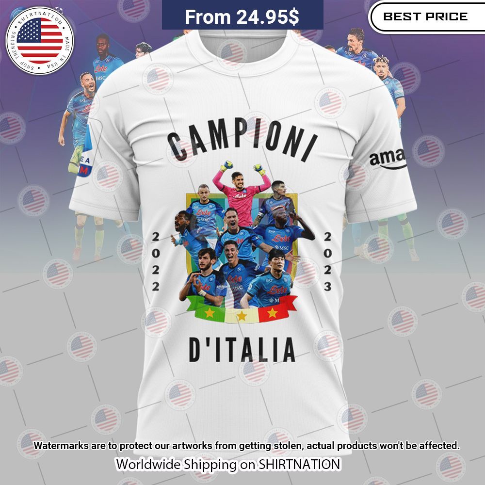 NEW SSC Napoli Campione D'italia T Shirts Nice elegant click