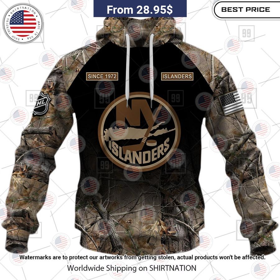 New York Islanders Camouflage Custom Hoodie Radiant and glowing Pic dear