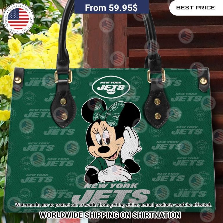 New York Jets Minnie Mouse Leather Handbag I like your dress, it is amazing