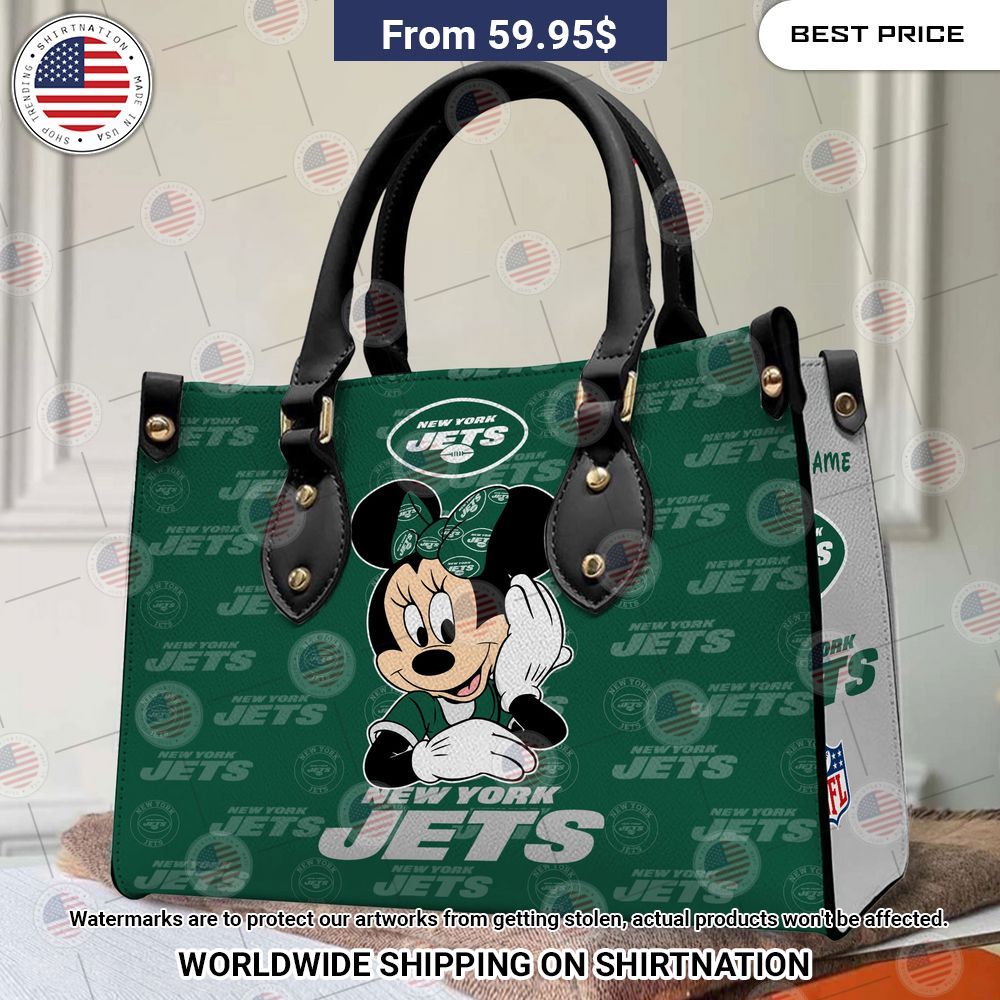 New York Jets Minnie Mouse Leather Handbag Coolosm