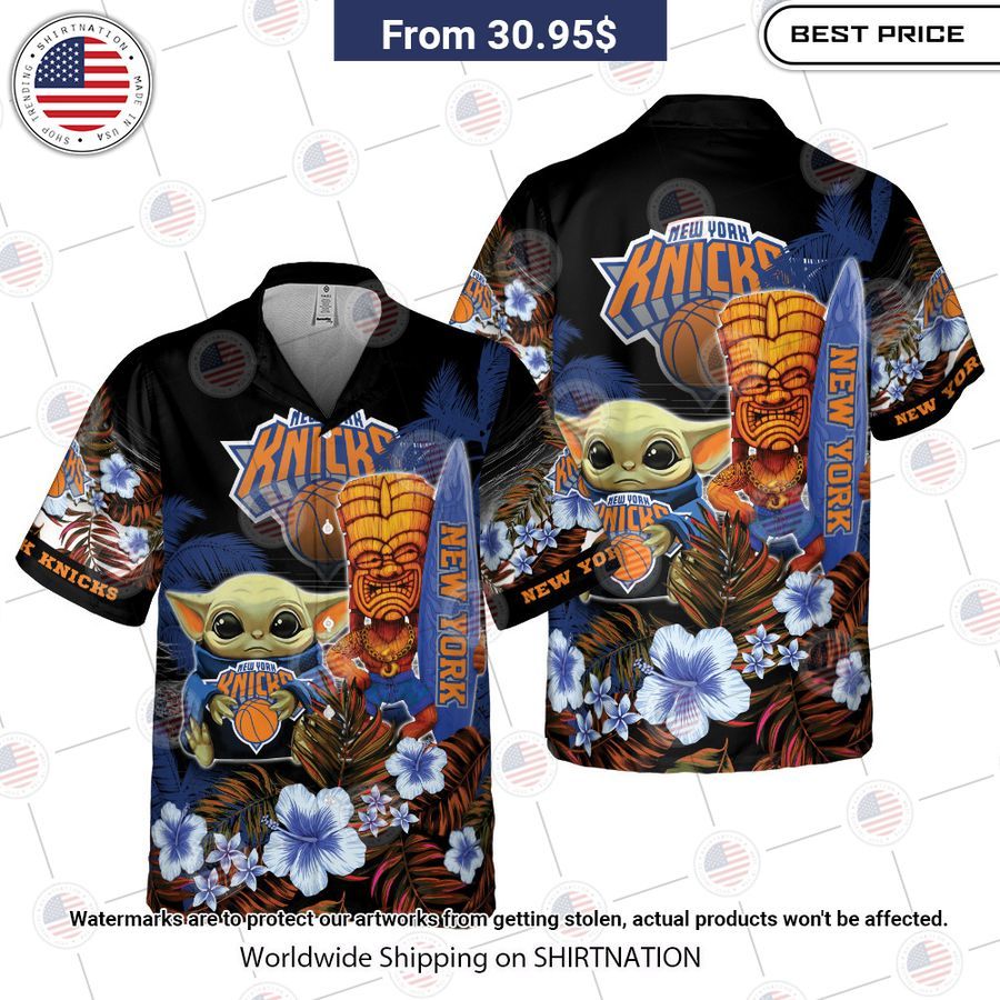 New York Knicks Baby Yoda Hawaiian Shirt You look lazy
