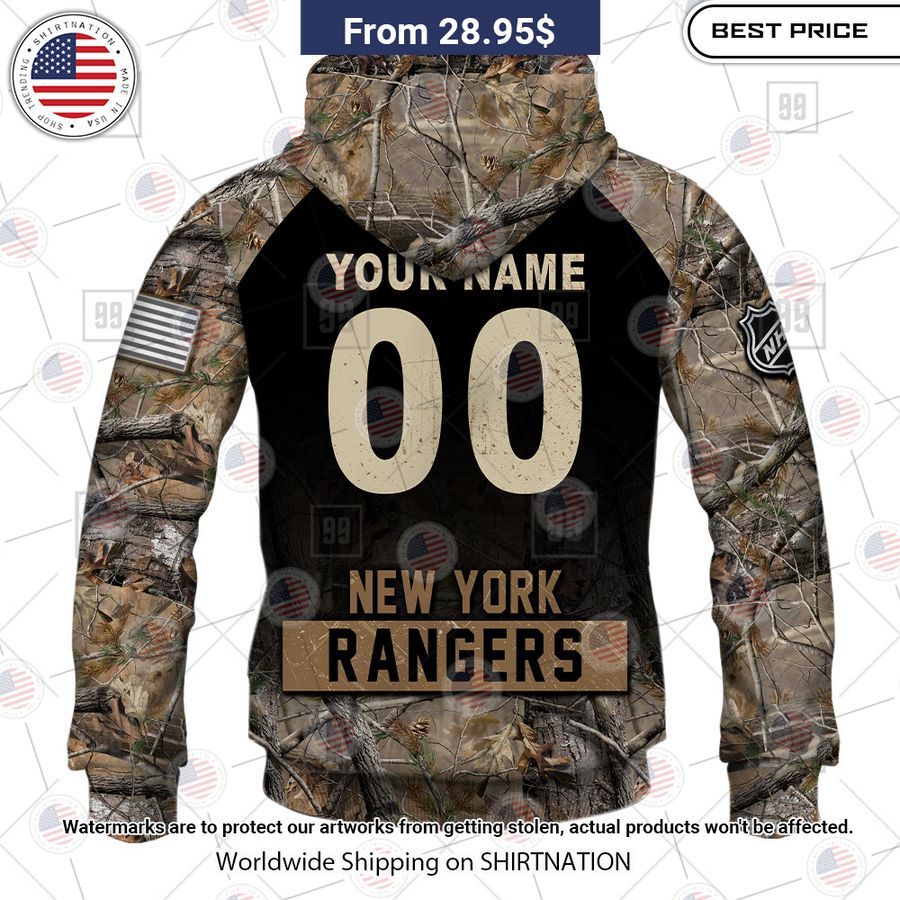 New York Rangers Camouflage Custom Hoodie Cool DP