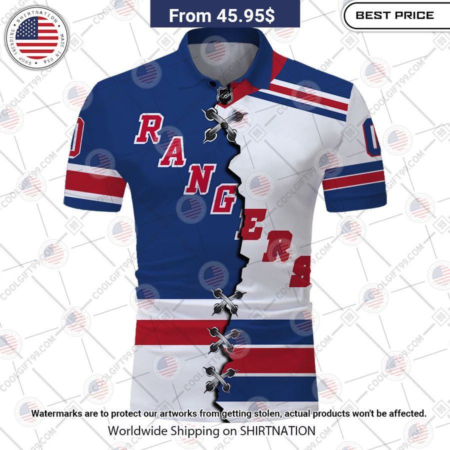 New York Rangers Mix Jersey Style Custom Polo You look lazy