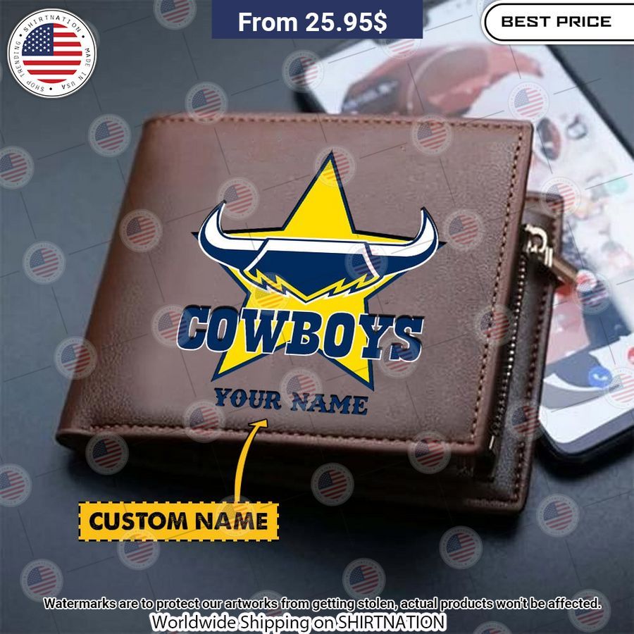 North Queensland Cowboys Custom Leather Wallet Cutting dash