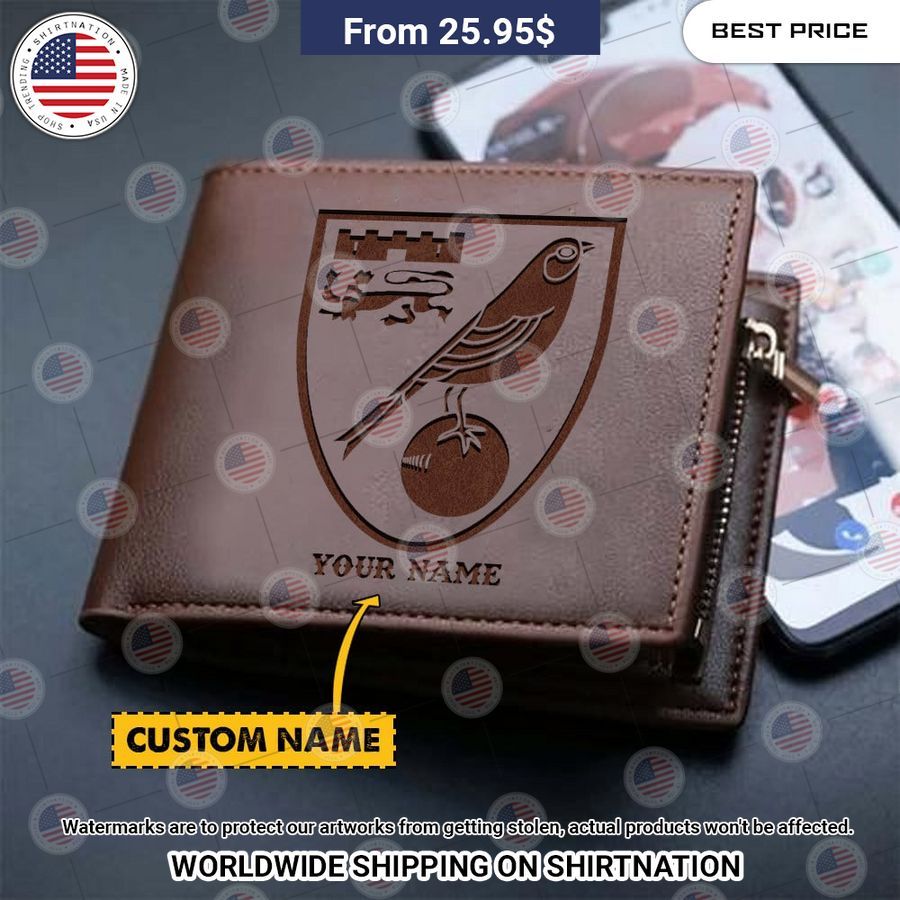 Norwich City Custom Leather Wallet Selfie expert