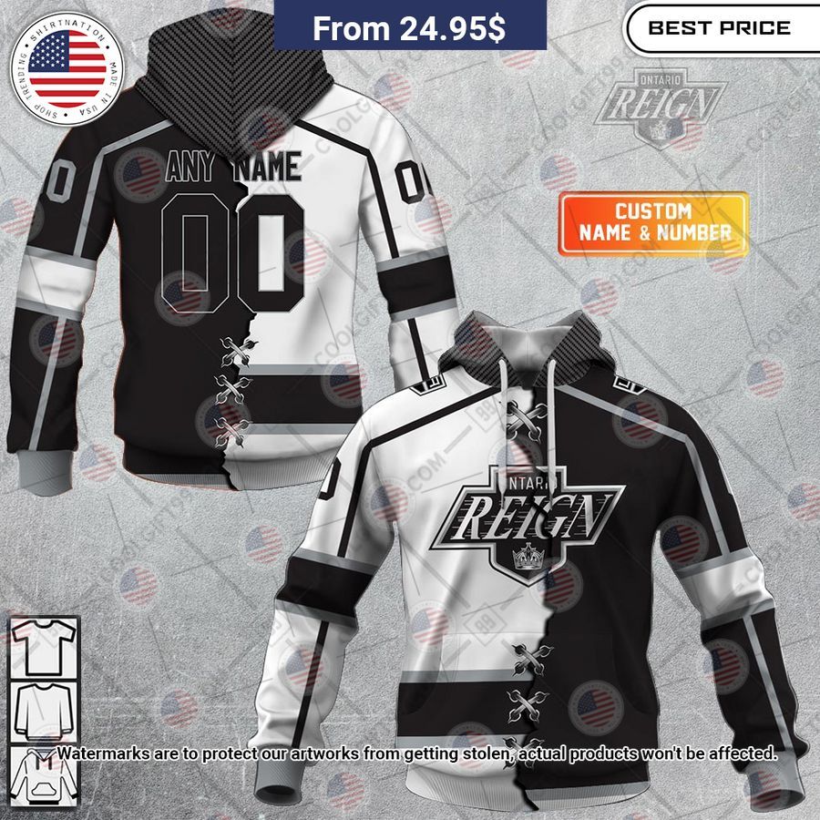 Ontario Reign Mix Jersey Custom Hoodie Pic of the century