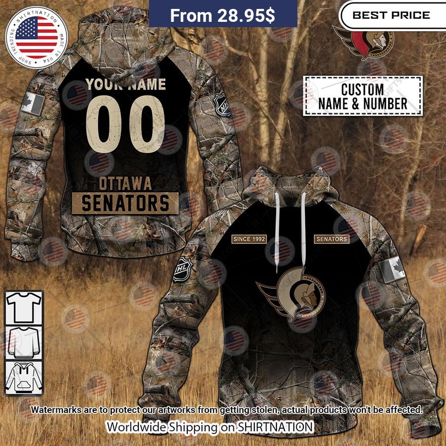 Ottawa Senators Hunting Camouflage Custom Hoodie