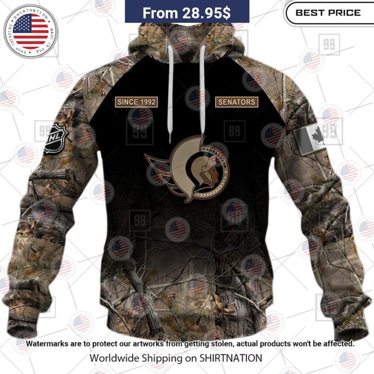 Ottawa Senators Camouflage Custom Hoodie Nice photo dude