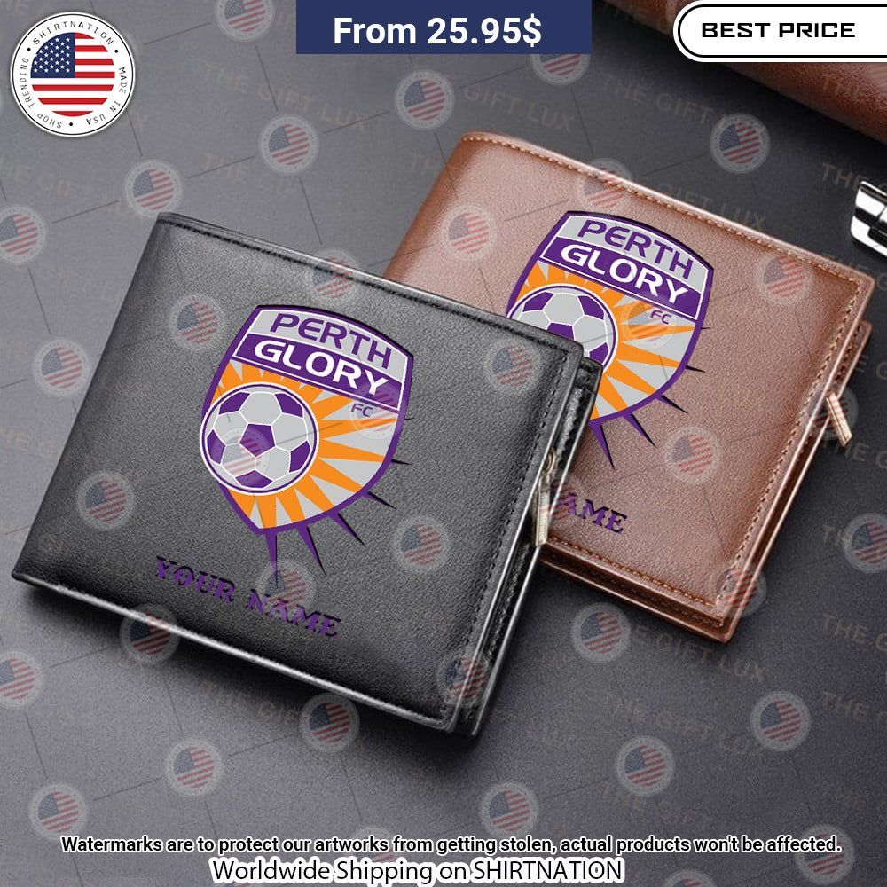 Perth Glory FC Custom Leather Wallet Radiant and glowing Pic dear