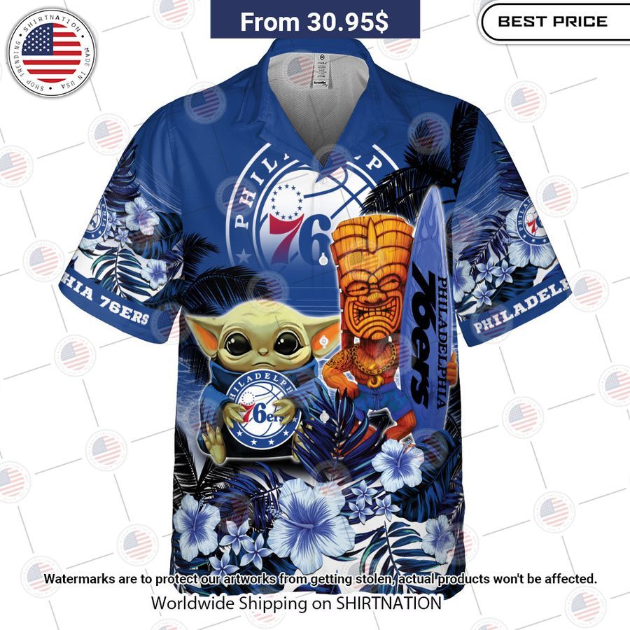 Philadelphia 76Ers Baby Yoda Hawaiian Shirt You look beautiful forever