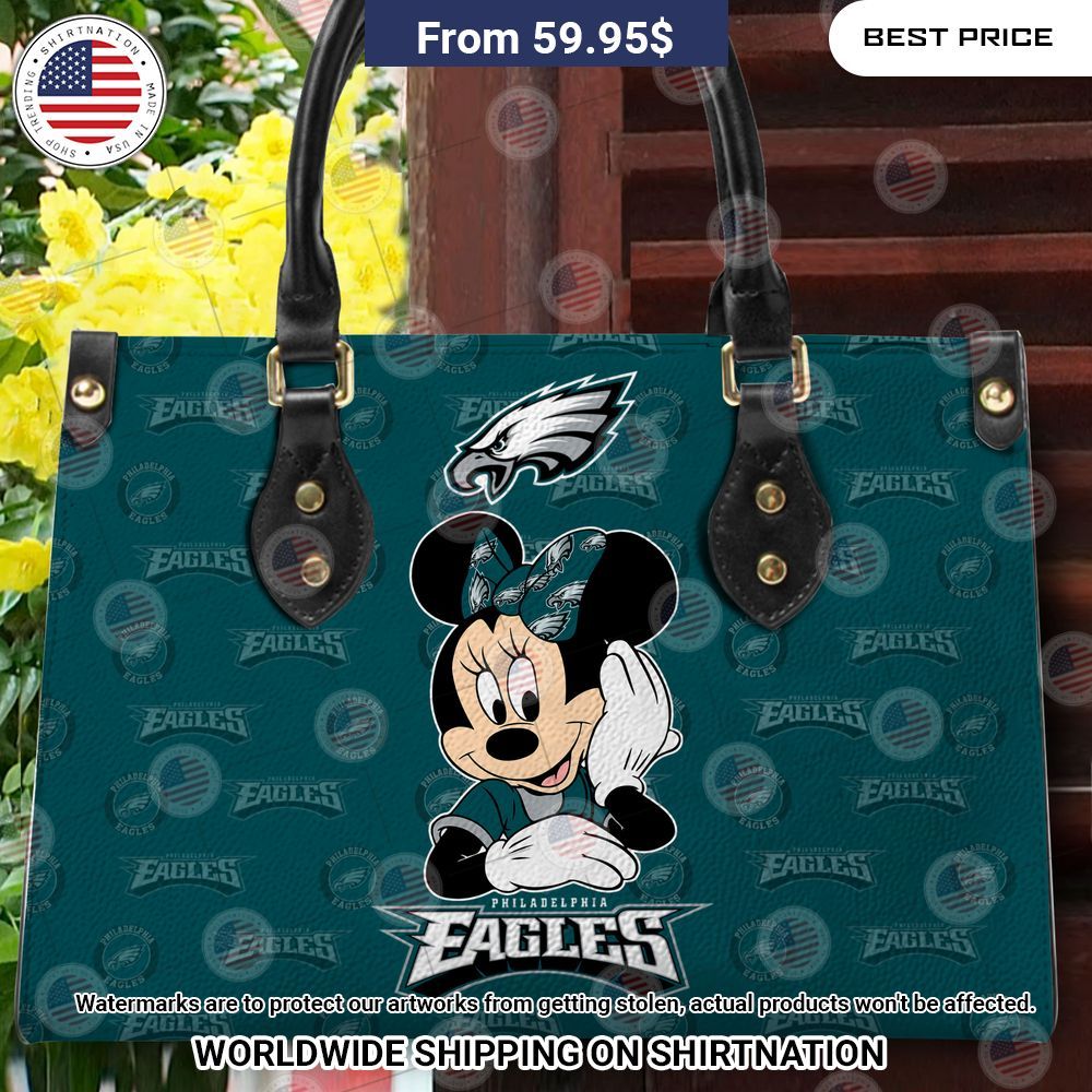 Philadelphia Eagles Minnie Mouse Leather Handbag You look different and cute