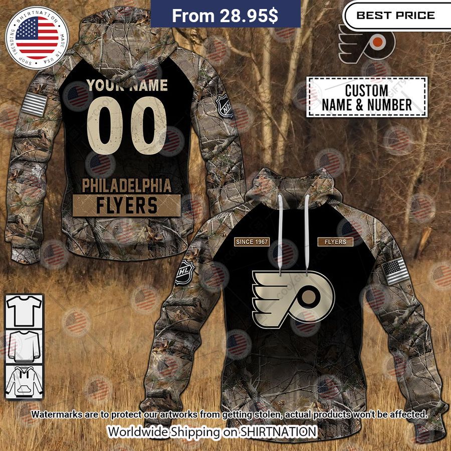 Philadelphia Flyers Hunting Camouflage Custom Hoodie