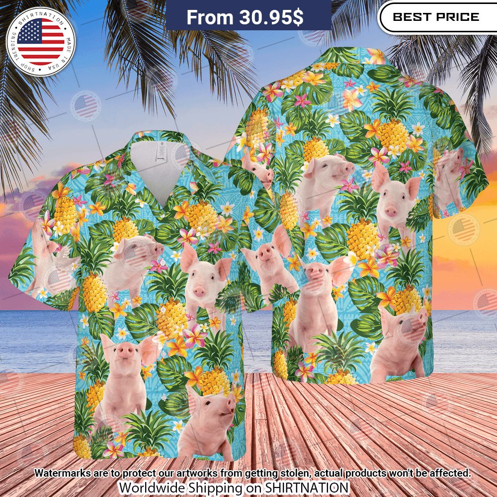 Pineapple Pig Lovers Hawaiian Shirt