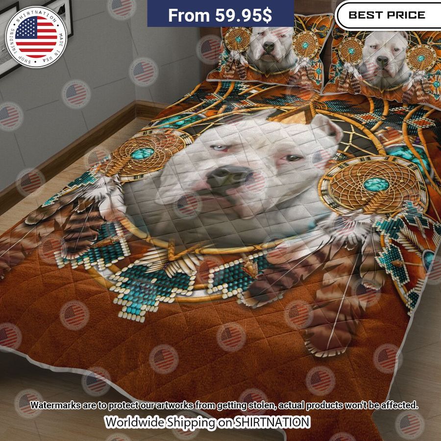 Pitbull Dog Native American Leather Bedding Wow! What a picture you click