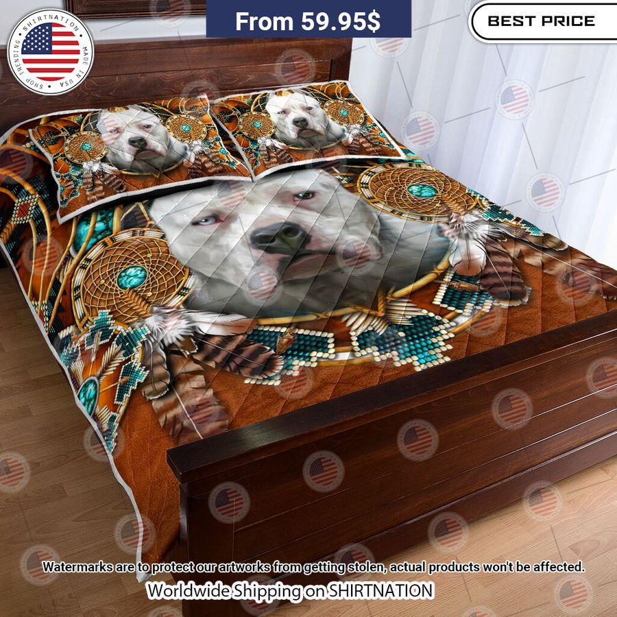 Pitbull Dog Native American Leather Bedding This place looks exotic.