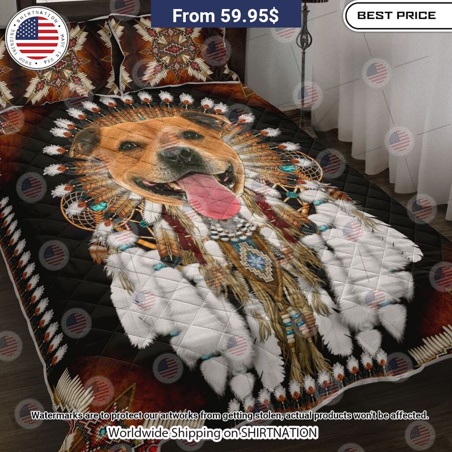pitbull dog native american rosette bedding 1 301.jpg