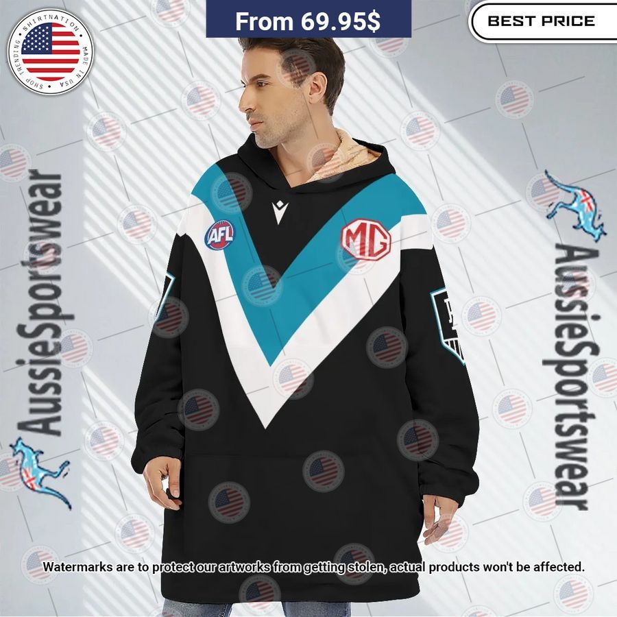 Port Adelaide 2023 Home Guernsey Custom Hoodie Blanket Great, I liked it