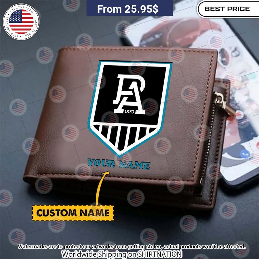 Port Adelaide Custom Leather Wallet