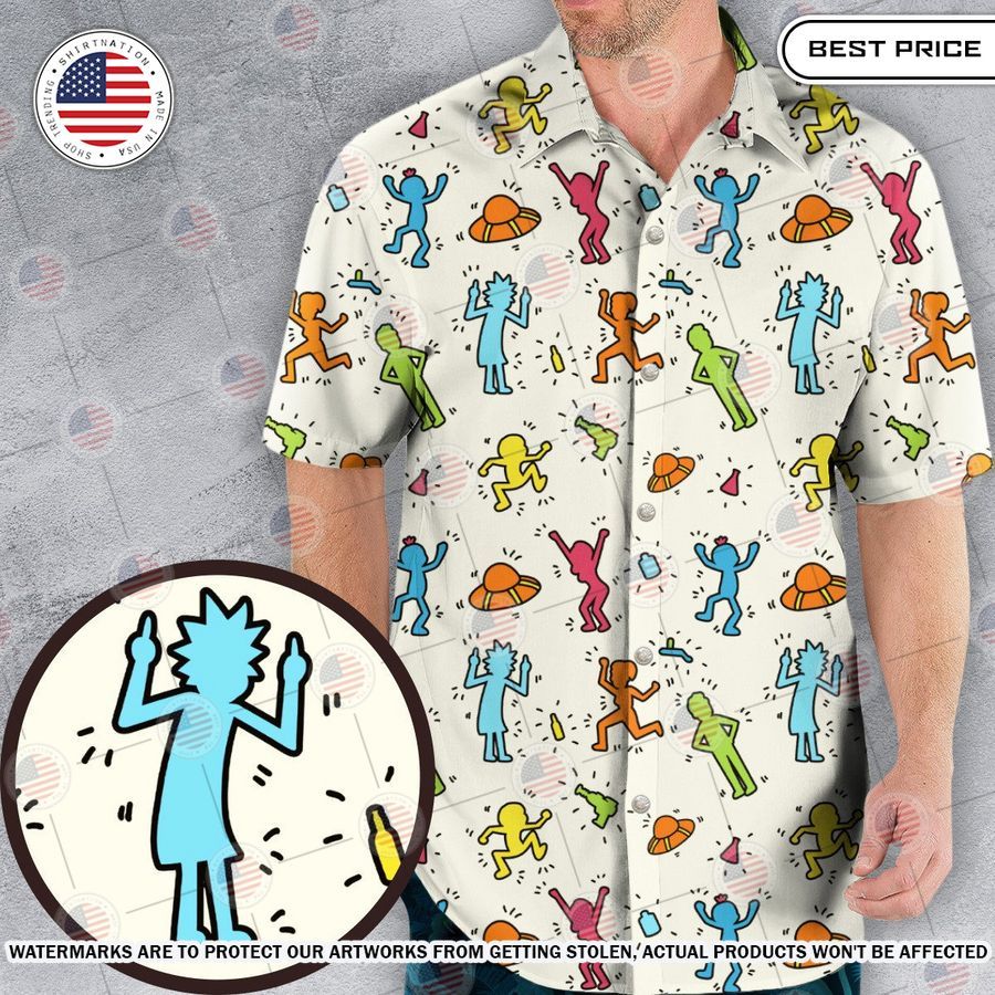 Rick Haring Rick And Morty Pop Art Hawaiian Shirt Nice photo dude